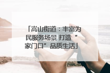 嵩山街道：丰富为民服务场景 打造“家门口”品质生活